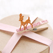 DIY Adorned Glittered Clothespin Gift Toppers / Ornaments
