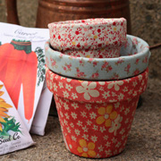 Fabric Covered Flower Pots from Lavender and Limes