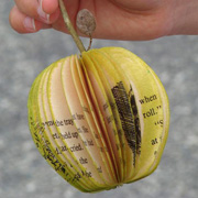 Repurposed Paperback Book Apple Sculpture by Cheeky Magpie