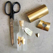 DIY Bottle with Gold Shamrock from Design*Sponge